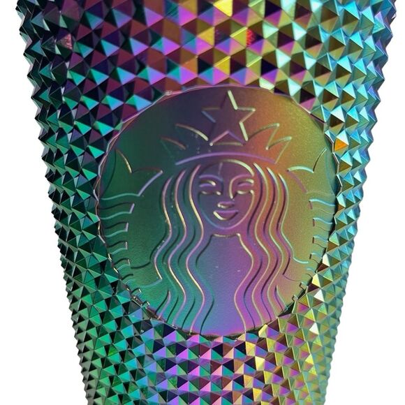 OIL SLICK Starbucks NWT Cold Cup Tumbler Grande Studded Rainbow Halloween 16 oz - Picture 3 of 4